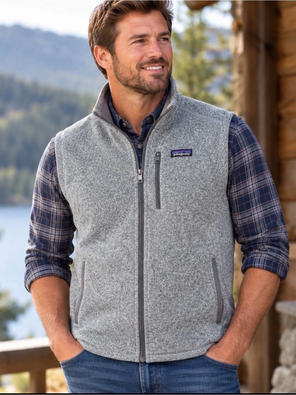 Patagonia Better Sweater Vest Men’s Medium Gray Full Zip Fleece Outdoor